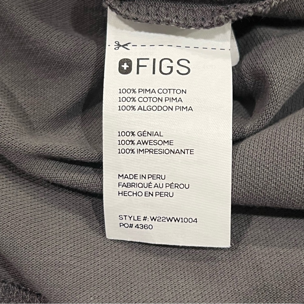 Figs FIGSPRO Women’s Short-Sleeve Pique Scrub Polo Gray/Green Size Large PO 4360 - Picture 13 of 16